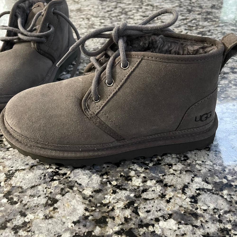 UGG Taupe Lace-Up Suede Boots - Picture 3 of 5